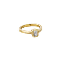 'The Heirloom' 18ct Gold Emerald 0.5ct Natural Diamond Bezel Engagement Ring