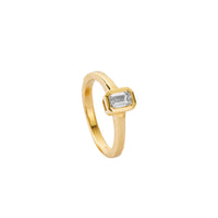 'The Heirloom' 18ct Gold Emerald 0.5ct Lab Grown Diamond Bezel Engagement Ring