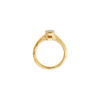 'The Heirloom' 18ct Gold Emerald 0.5ct Lab Grown Diamond Bezel Engagement Ring