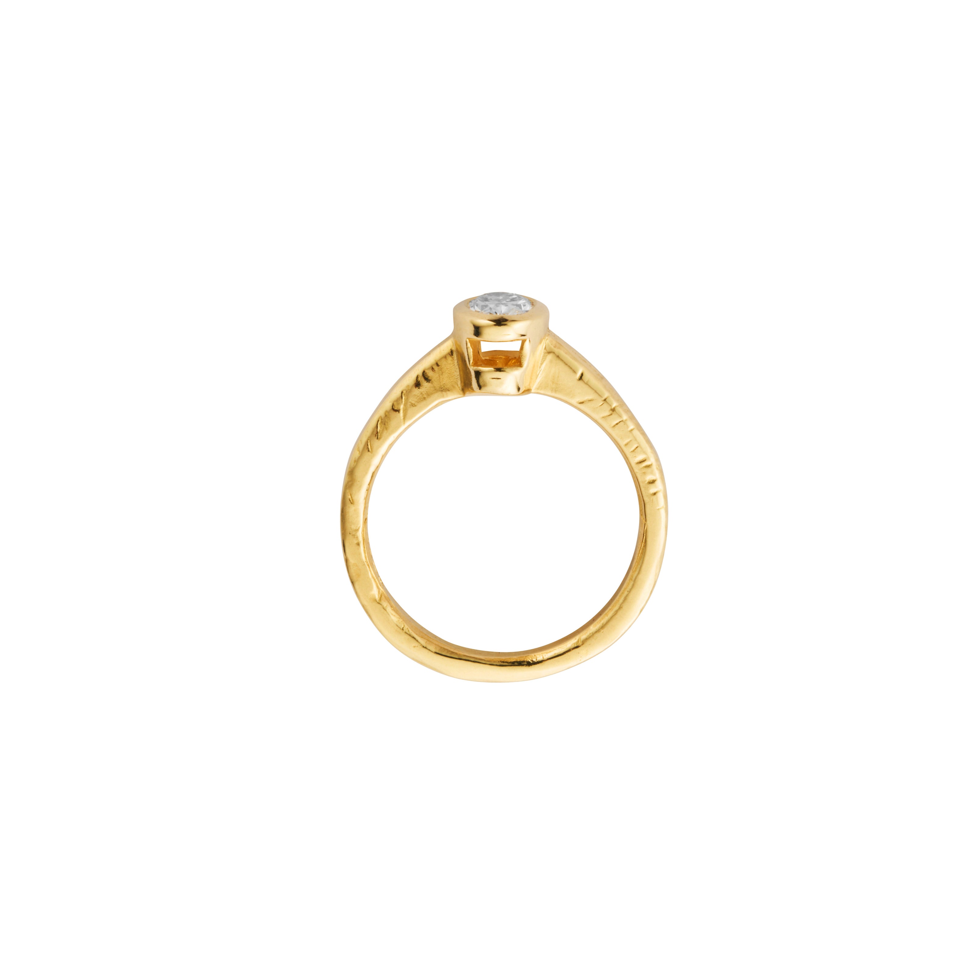 'The Story' 18ct Gold Oval 0.5ct Natural Diamond Bezel Engagement Ring