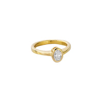 'The Story' 18ct Gold Oval 0.5ct Natural Diamond Bezel Engagement Ring