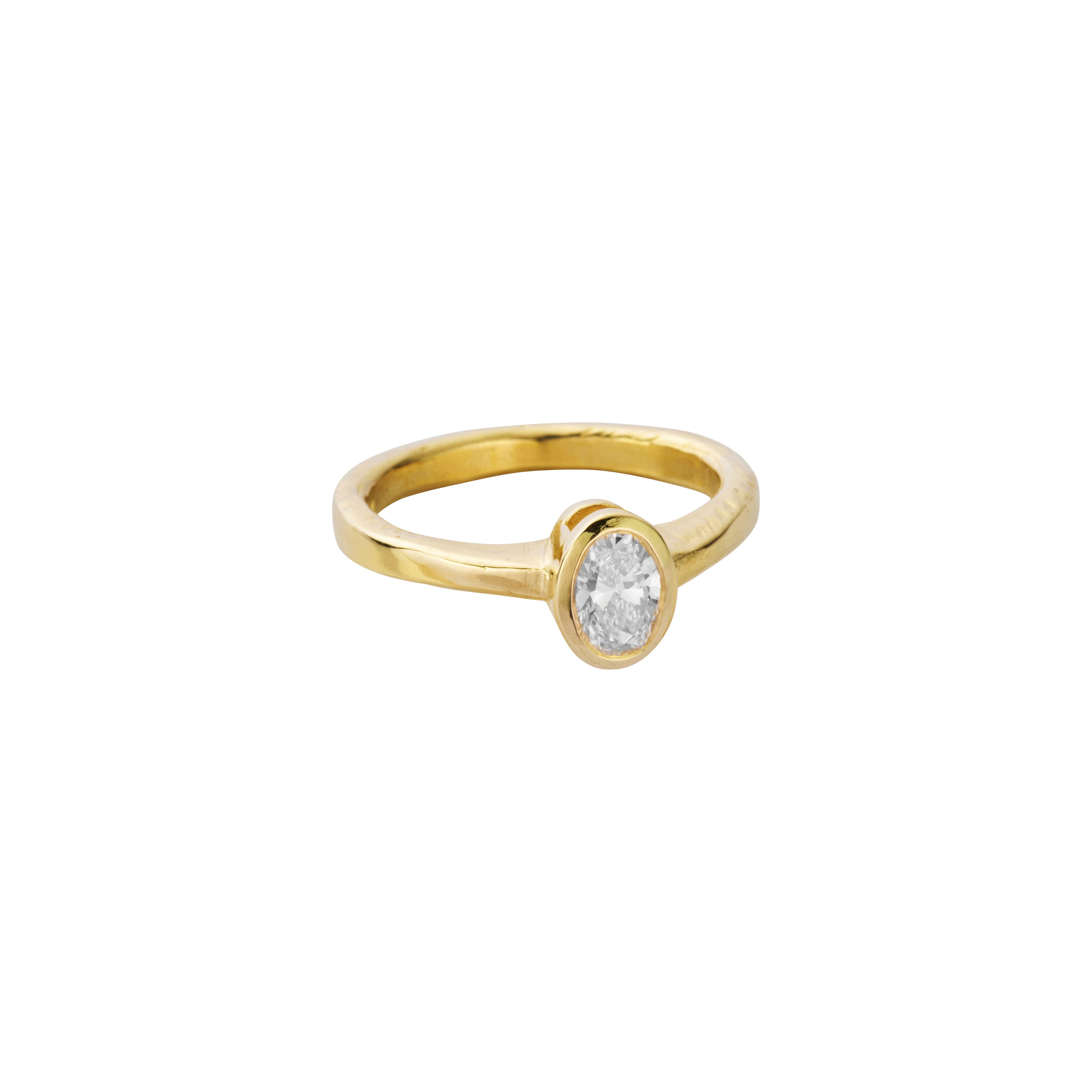 'The Story' 18ct Gold Oval 0.5ct Natural Diamond Bezel Engagement Ring