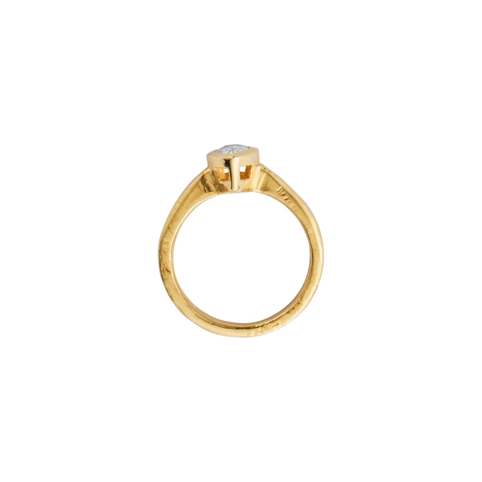'The Muse' 18ct Gold Pear 0.5ct Lab Grown Diamond Bezel Engagement Ring