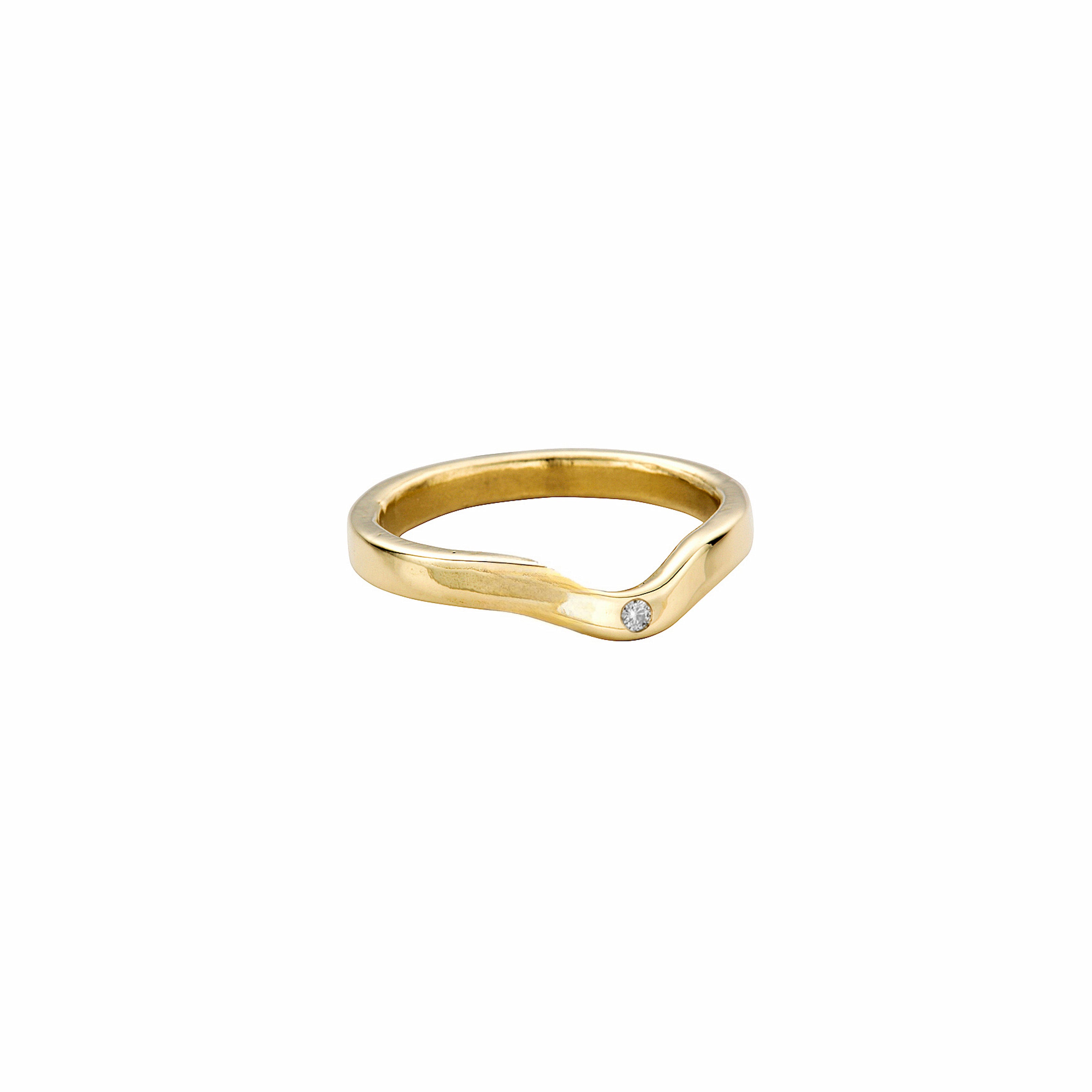18ct Gold Wave Wedding Band