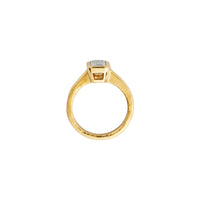 'The Heirloom' 18ct Gold Emerald 1ct Natural Diamond Bezel Engagement Ring