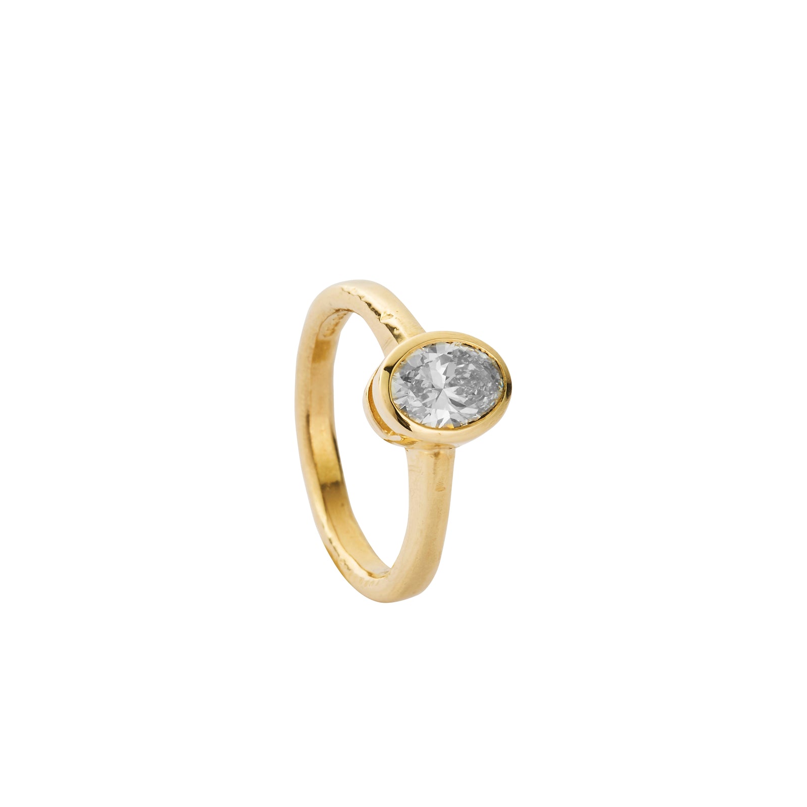 'The Story' 18ct Gold Oval 1ct Lab Grown Diamond Bezel Engagement Ring