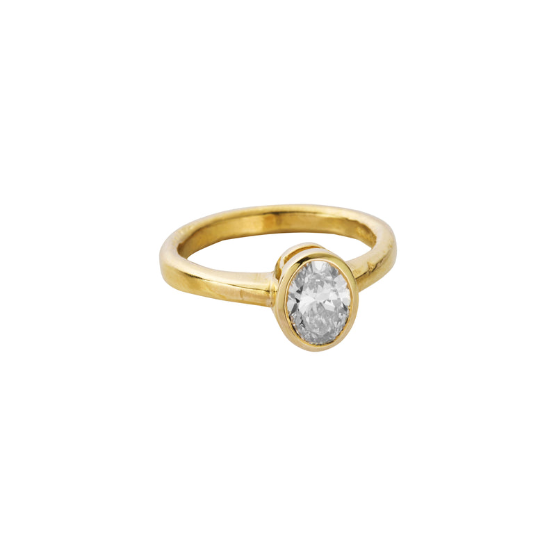 'The Story' 18ct Gold Oval 1ct Natural Diamond Bezel Engagement Ring