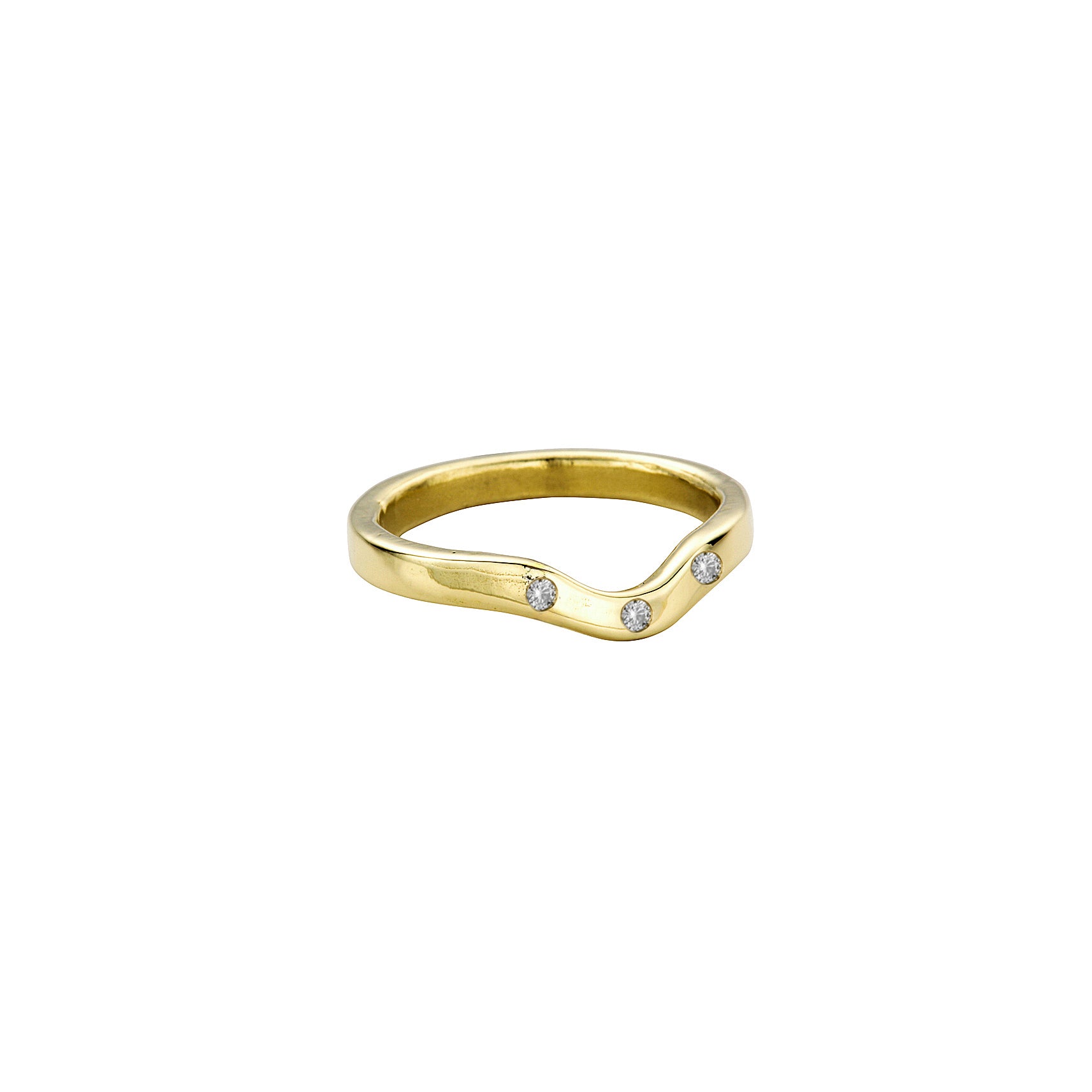 18ct Gold Wave Wedding Band