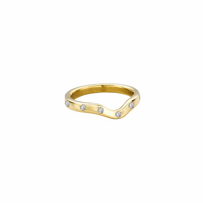 18ct Gold Wave Wedding Band