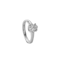 'The Story' 18ct White Gold Oval 1ct Natural Diamond Claw Engagement Ring