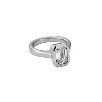 'The Heirloom' 18ct White Gold Emerald 2ct Lab Grown Diamond Bezel Engagement Ring