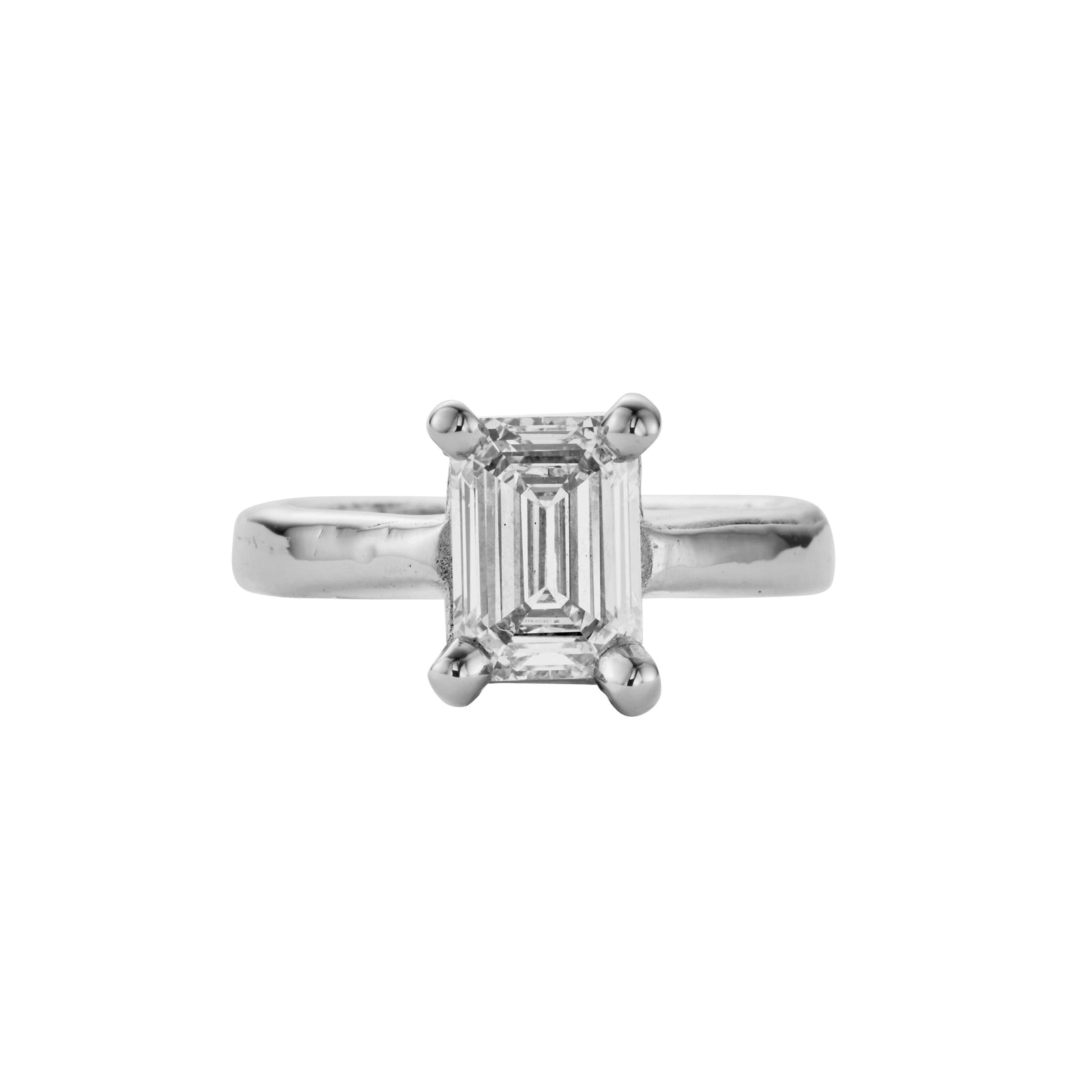 'The Heirloom' 18ct White Gold Emerald 2ct Lab Grown Diamond Claw Engagement Ring