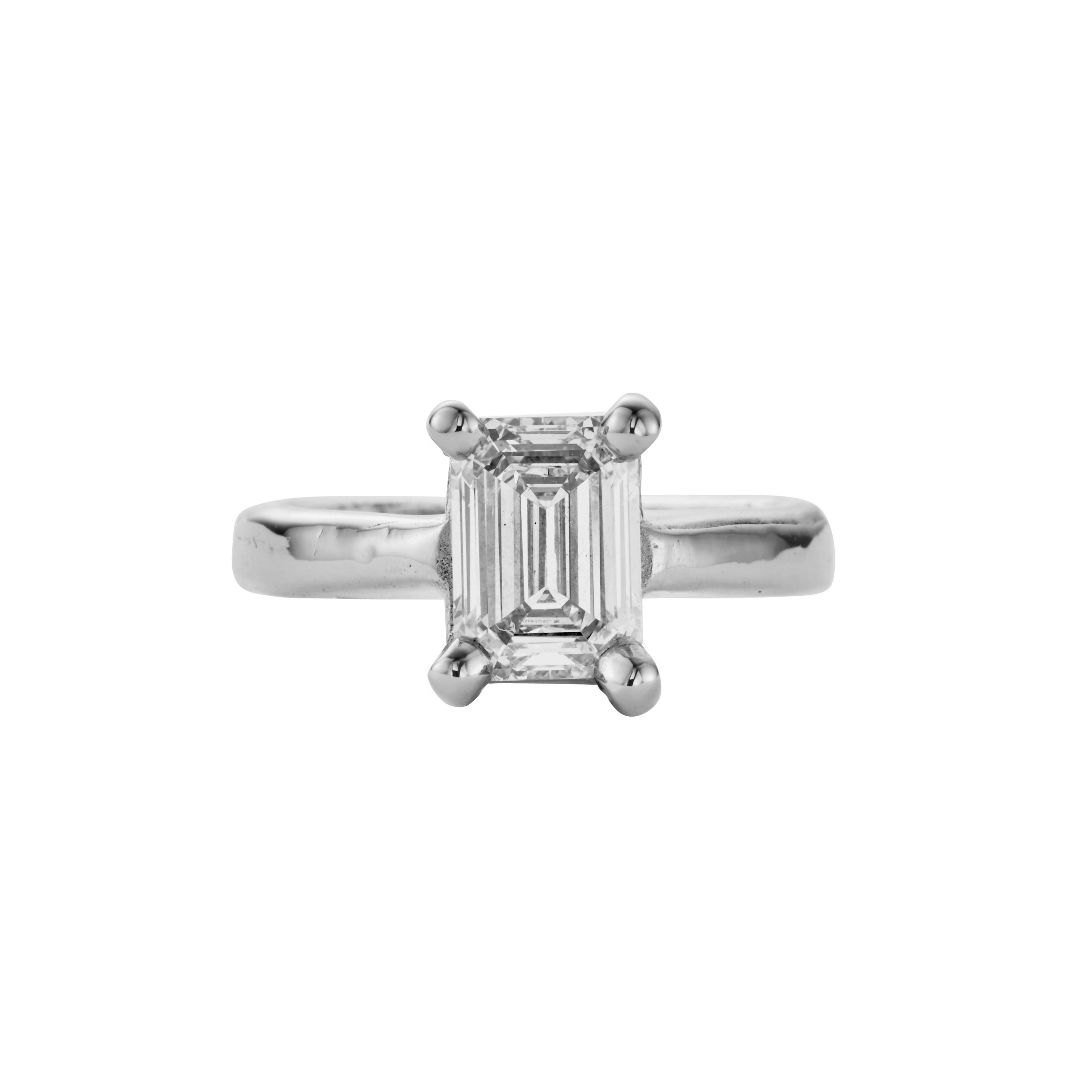 'The Heirloom' 18ct White Gold Emerald 2ct Lab Grown Diamond Claw Engagement Ring