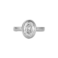 'The Story ' 18ct White Gold Oval 2ct Lab Grown Diamond Bezel Engagement Ring