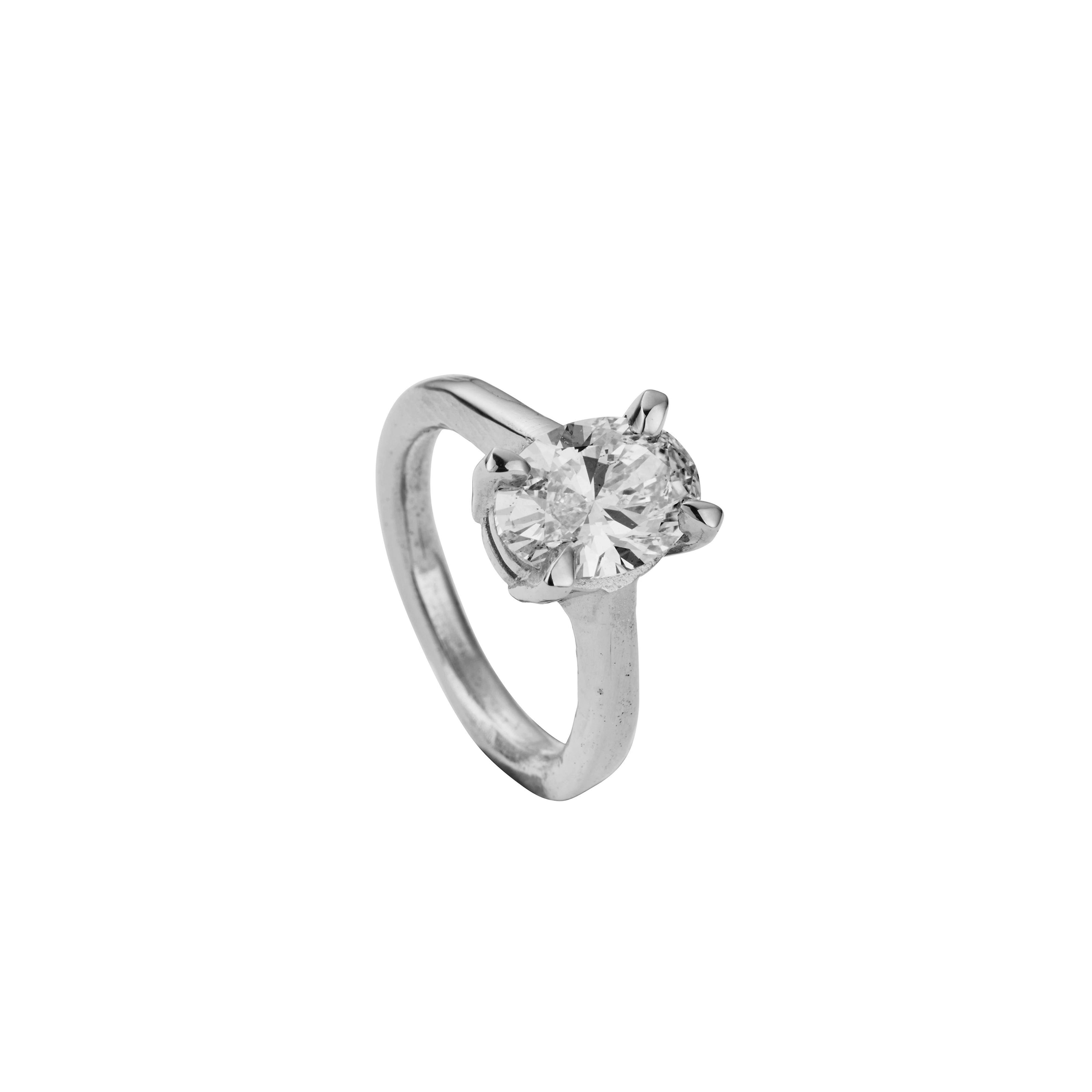 'The Story' 18ct White Gold Oval 2ct Lab Grown Diamond Claw Engagement Ring