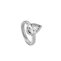 'The Muse' 18ct White Gold Pear 2ct Lab Grown Diamond Bezel Engagement Ring