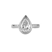 'The Muse' 18ct White Gold Pear 2ct Lab Grown Diamond Bezel Engagement Ring