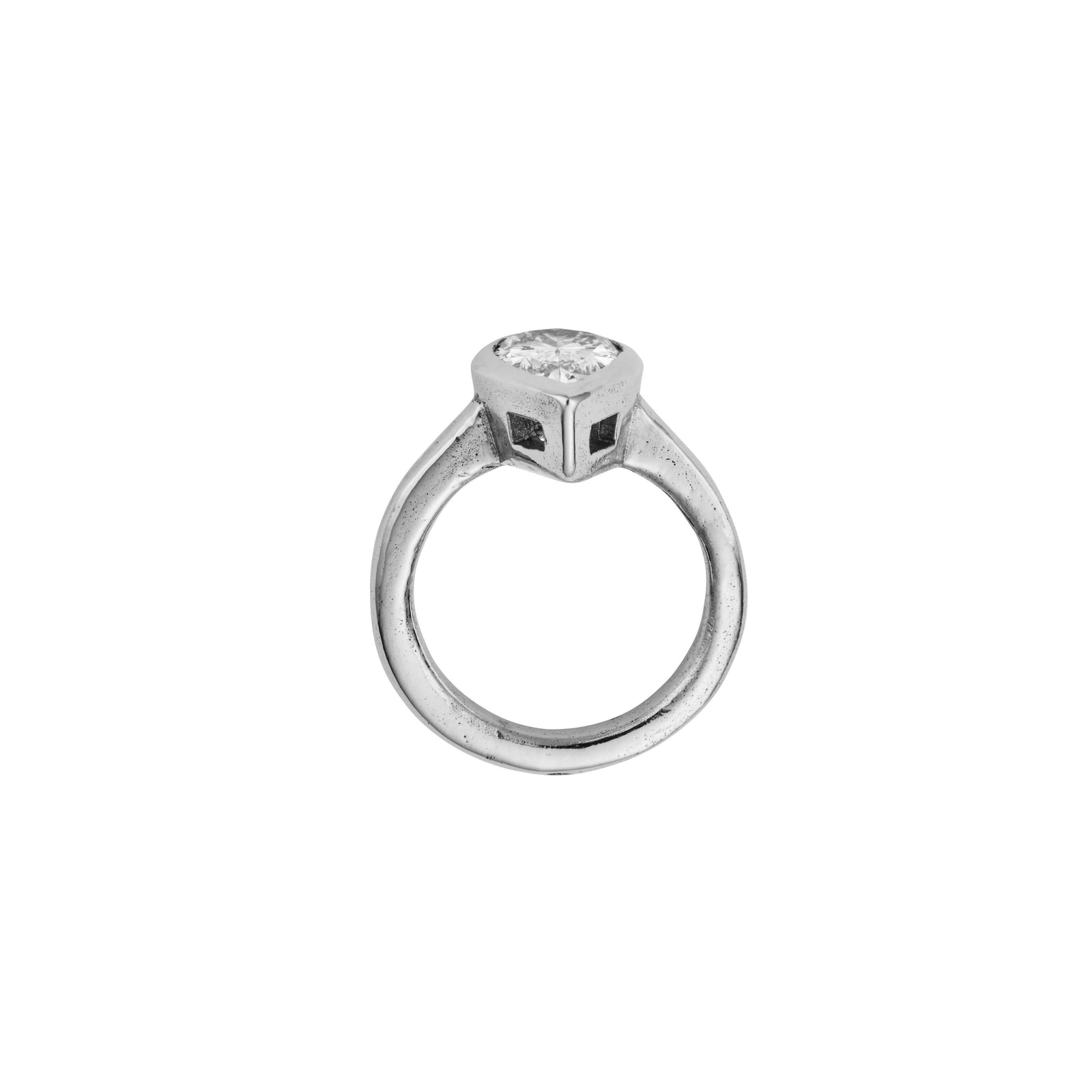 'The Muse' 18ct White Gold Pear 2ct Lab Grown Diamond Bezel Engagement Ring