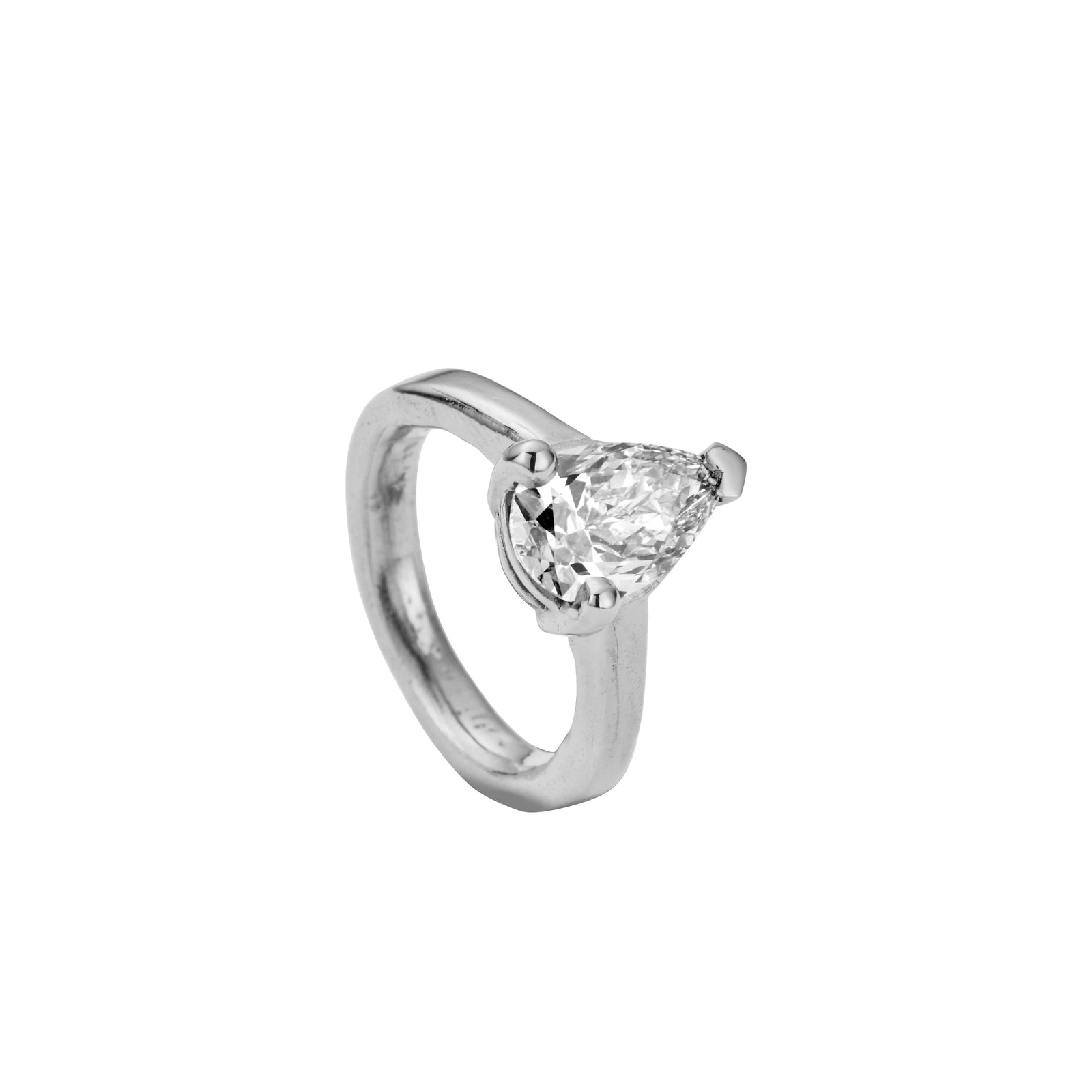'The Muse' 18ct White Gold Pear 2ct Lab Grown Diamond Claw Engagement Ring