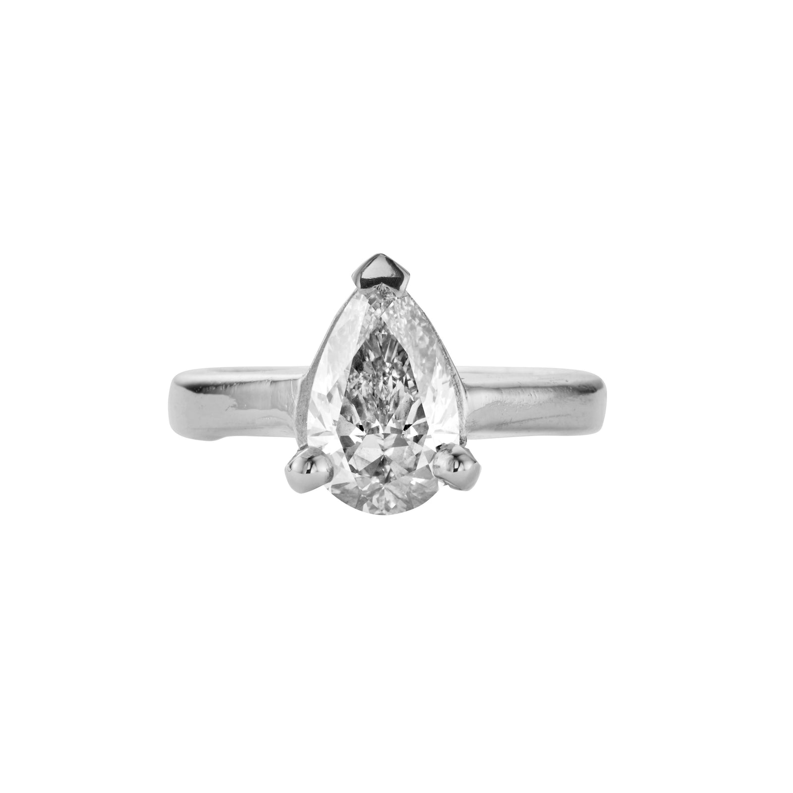 'The Muse' 18ct White Gold Pear 2ct Lab Grown Diamond Claw Engagement Ring