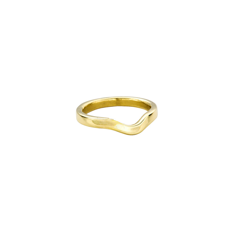 18ct Gold Wave Wedding Band