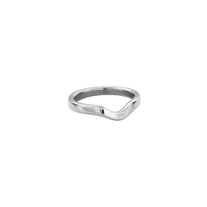 18ct White Gold Wave Wedding Band