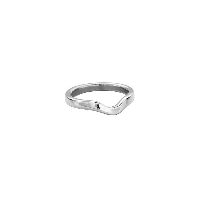 18ct White Gold Wave Wedding Band