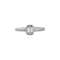 'The Heirloom' 18ct White Gold Emerald Lab Grown Diamond Bezel Engagement Ring