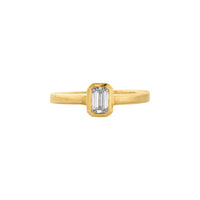 'The Heirloom' 18ct Gold Emerald 0.5ct Lab Grown Diamond Bezel Engagement Ring