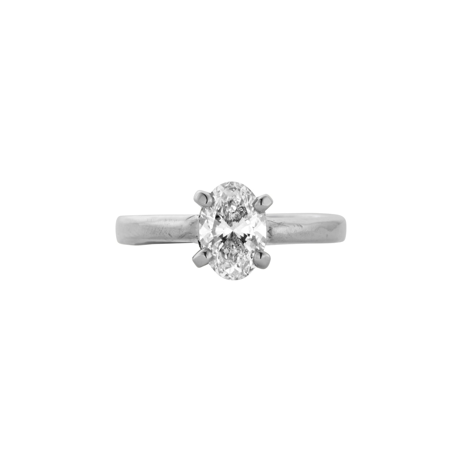 'The Story' 18ct White Gold Oval 1ct Natural Diamond Claw Engagement Ring