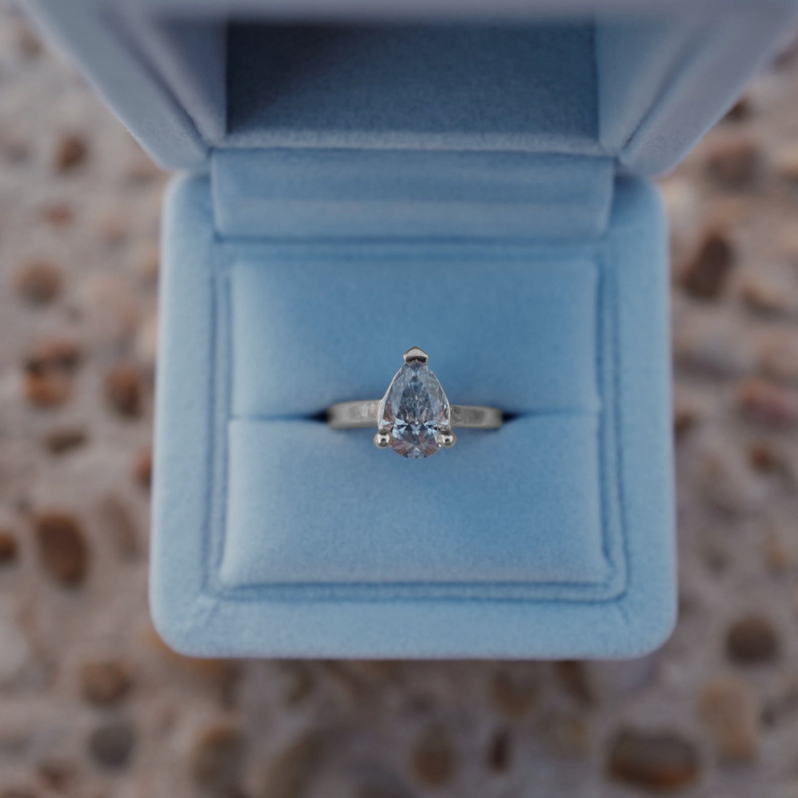 'The Muse' 18ct White Gold Pear 2ct Lab Grown Diamond Claw Engagement Ring