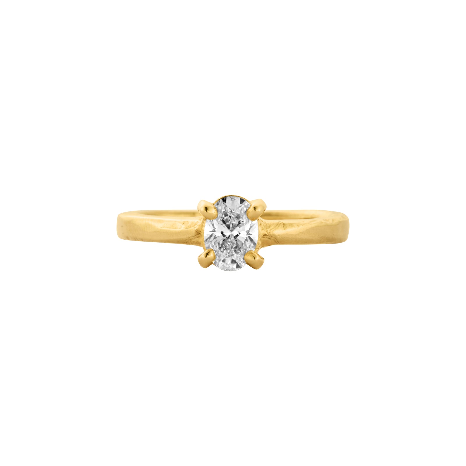 'The Story' 18ct Gold Oval 0.5ct Natural Diamond Claw Engagement Ring