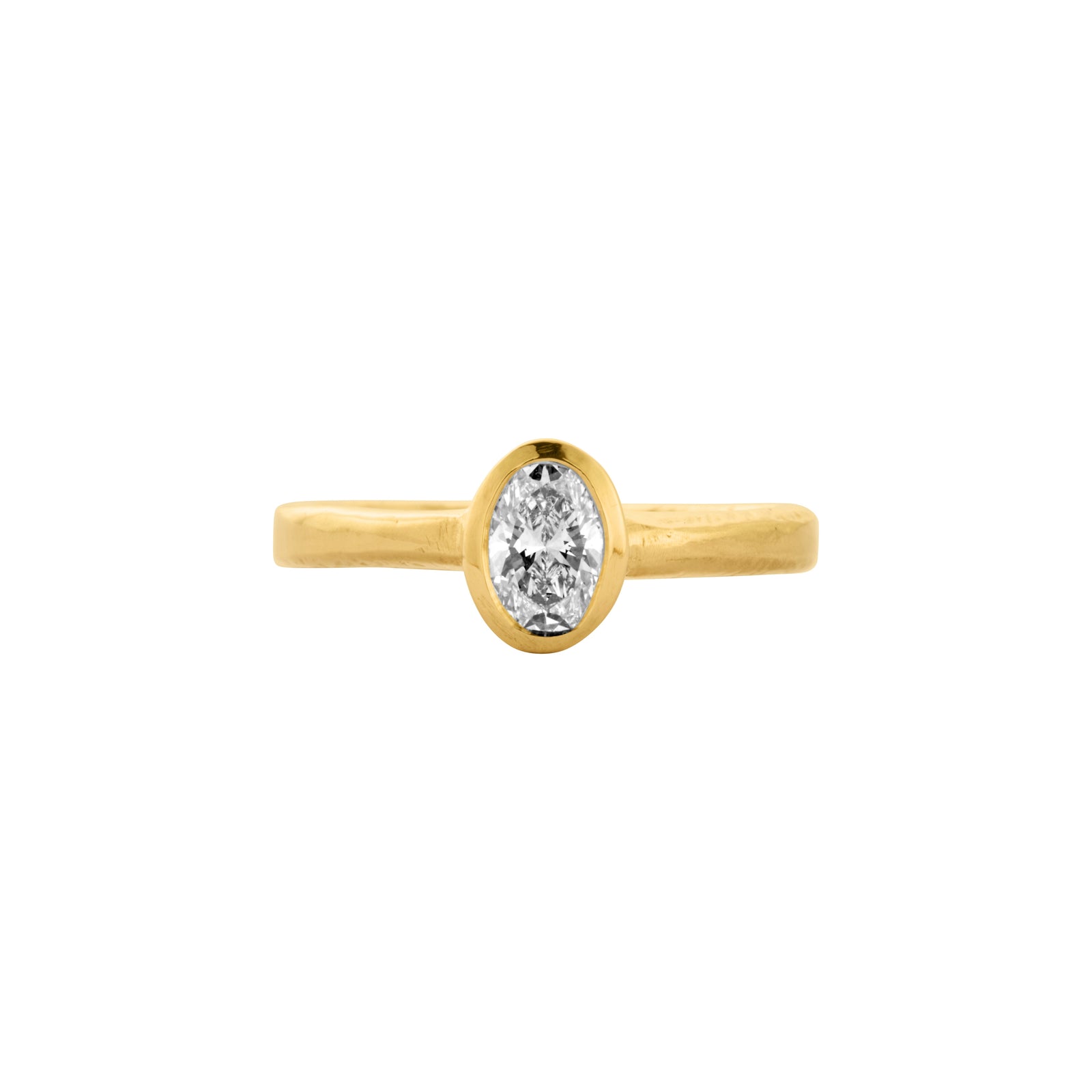 'The Story' 18ct Gold Oval 0.5ct Lab Grown Diamond Bezel Engagement Ring
