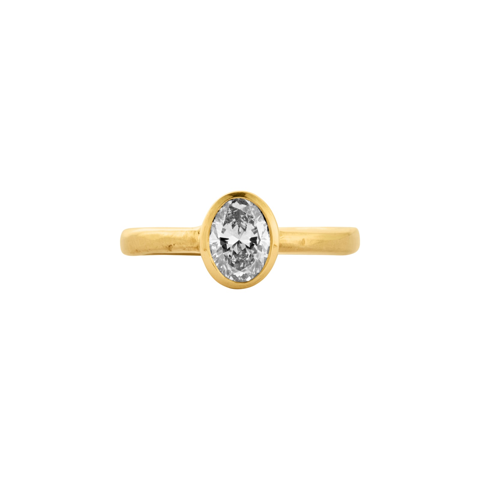 'The Story' 18ct Gold Oval 1ct Natural Diamond Bezel Engagement Ring