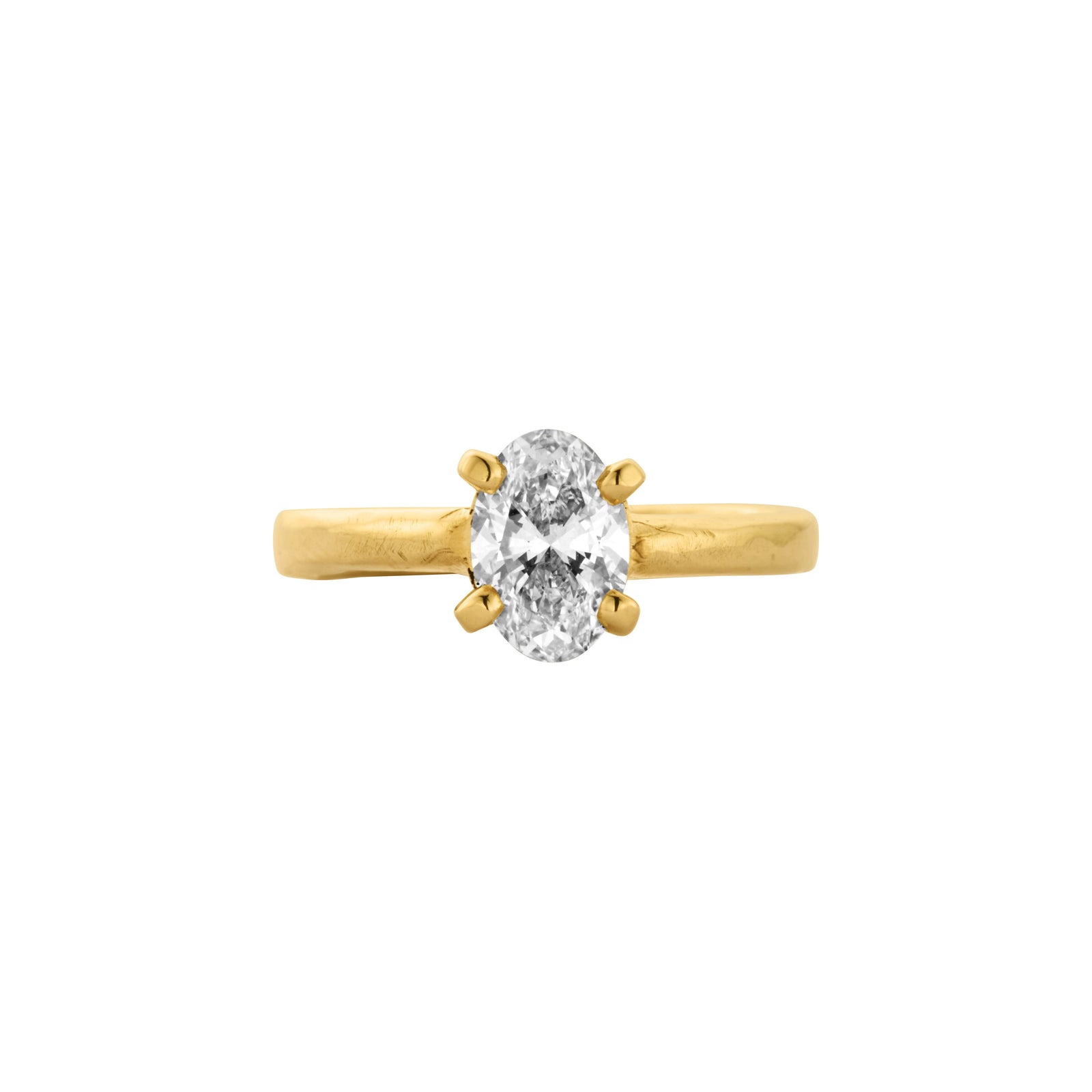 'The Story' 18ct Gold Oval 1ct Natural Diamond Claw Engagement Ring