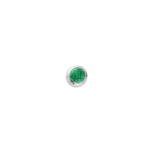 Silver Emerald 'Manifest' Single Stud Earring