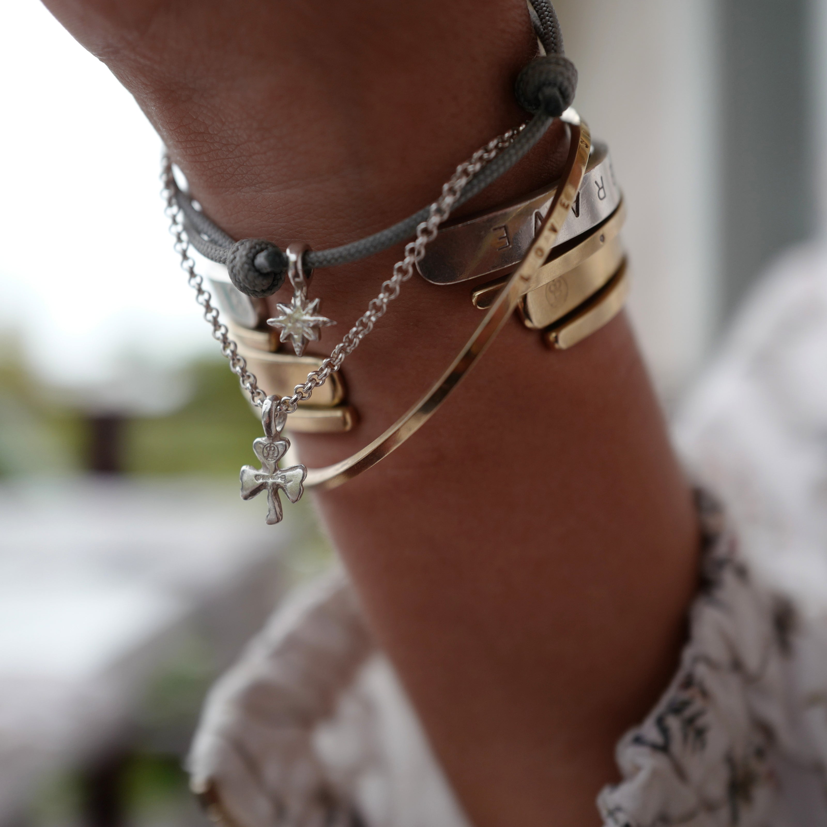 Silver Baby Shamrock Chain Bracelet