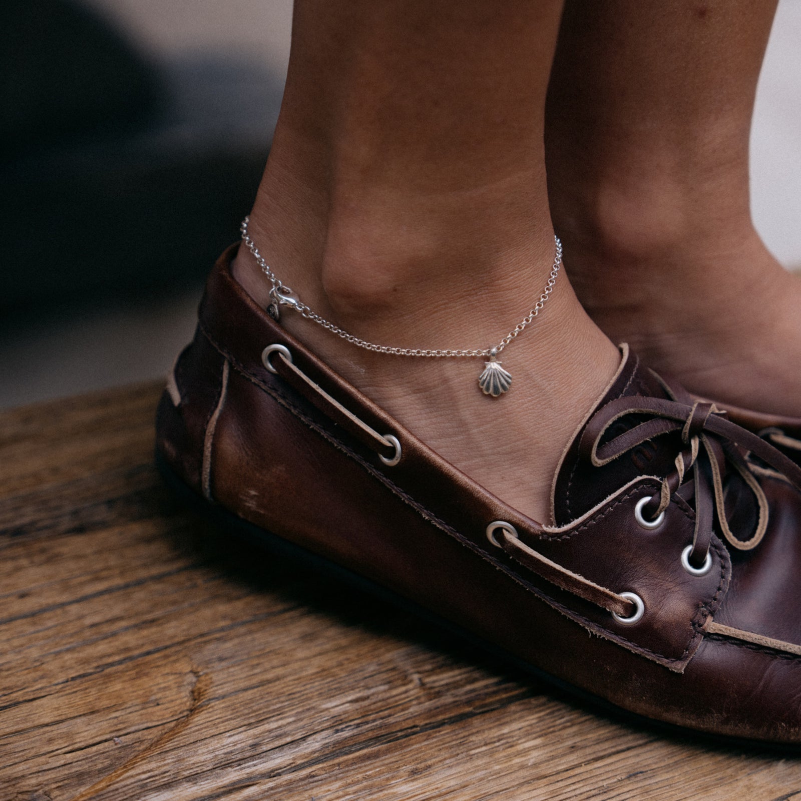 Silver Trio Scallop Shell Anklet