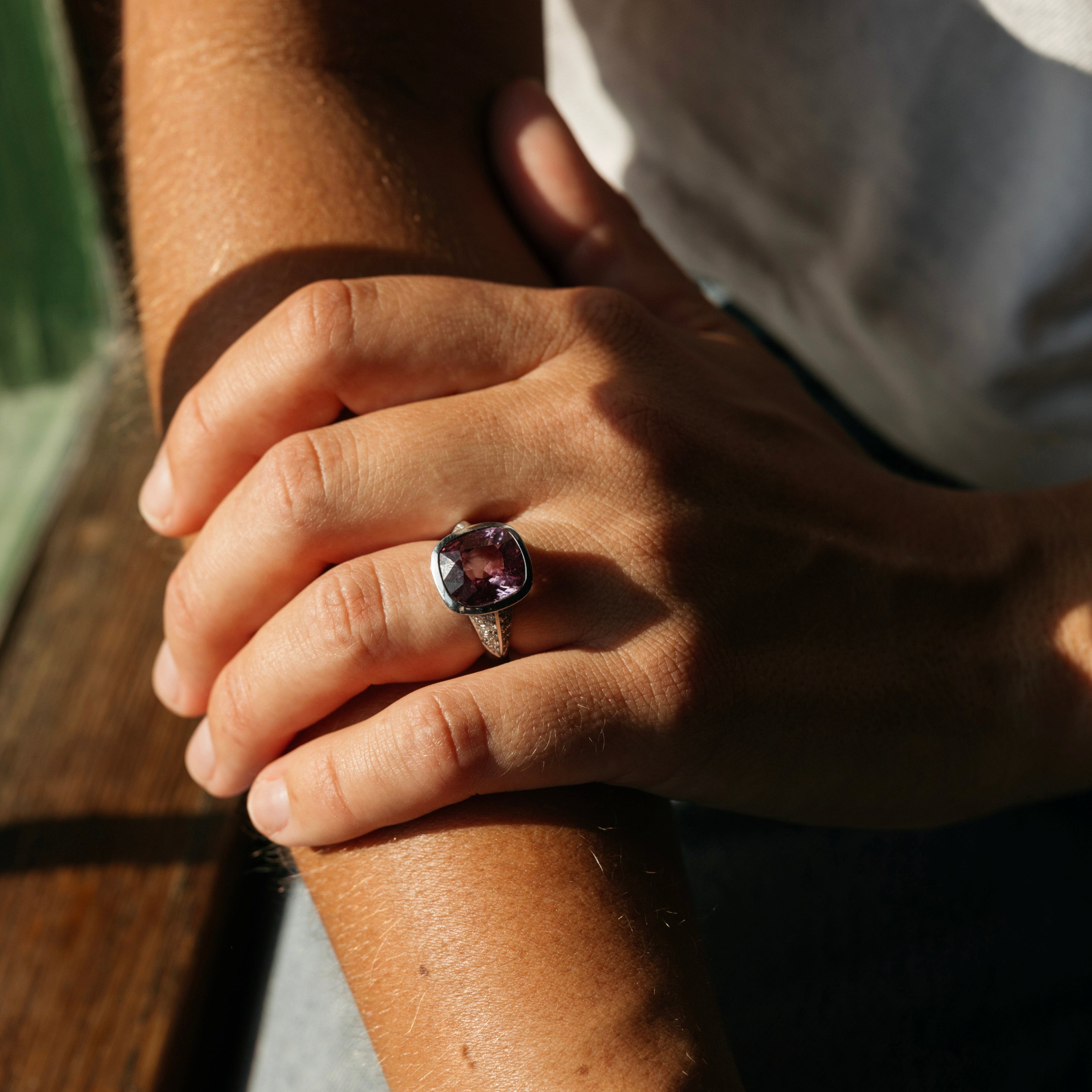 SAKURA White Gold Spinel & Diamond Ring