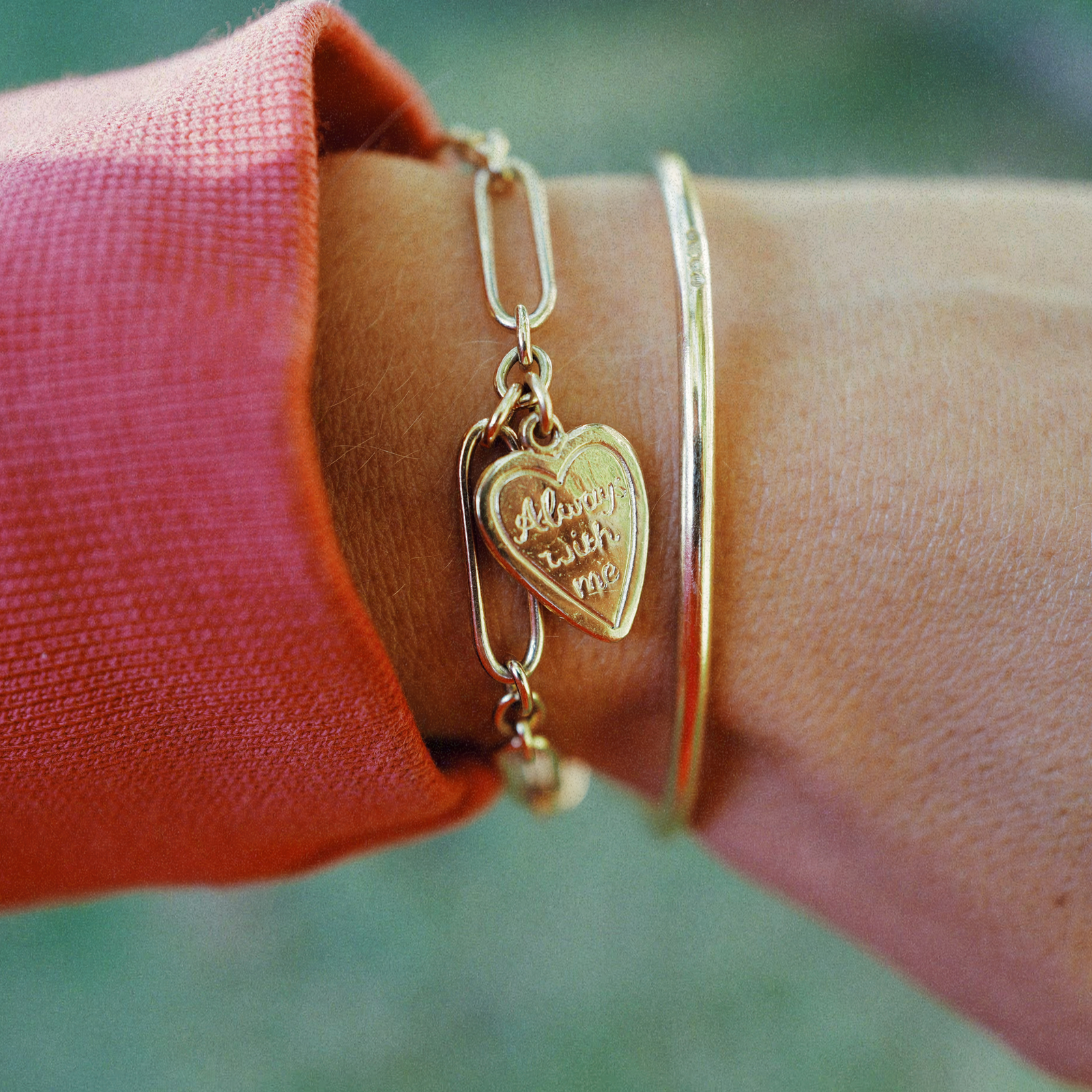 Gold 'Always With Me' Love Token Bracelet