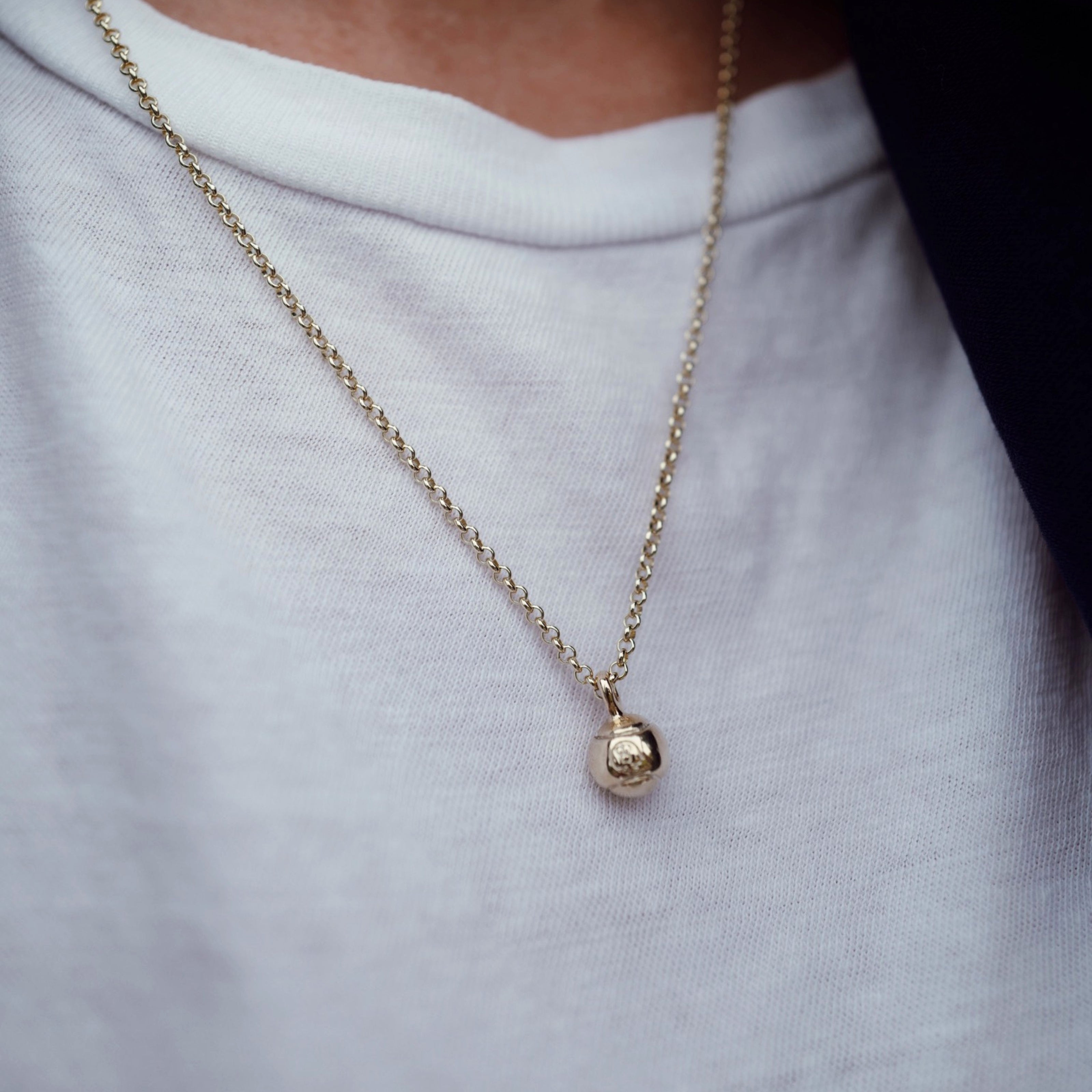 Gold DD Tennis Ball Necklace