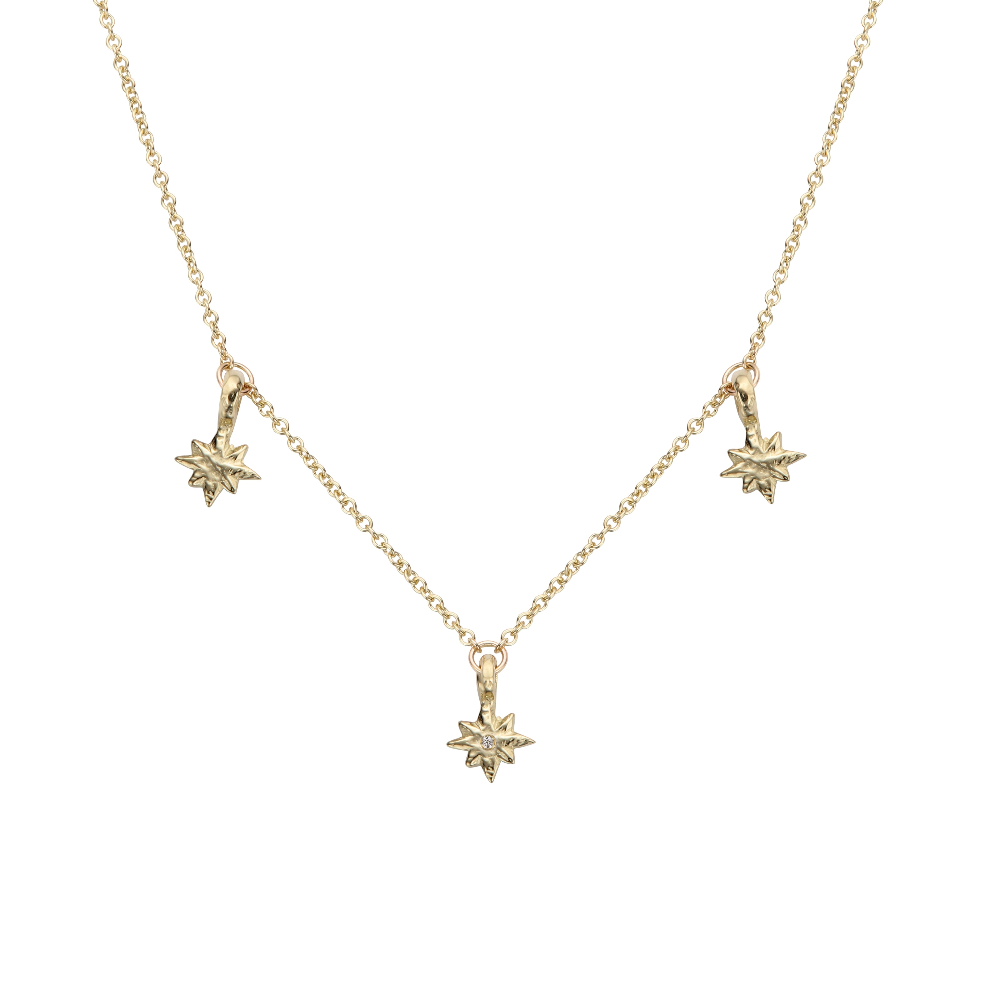 Gold Trio Baby North Star Necklace
