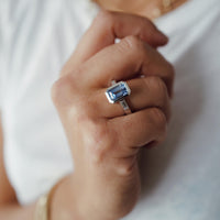 MEERA White Gold Blue Sapphire & Diamond Ring