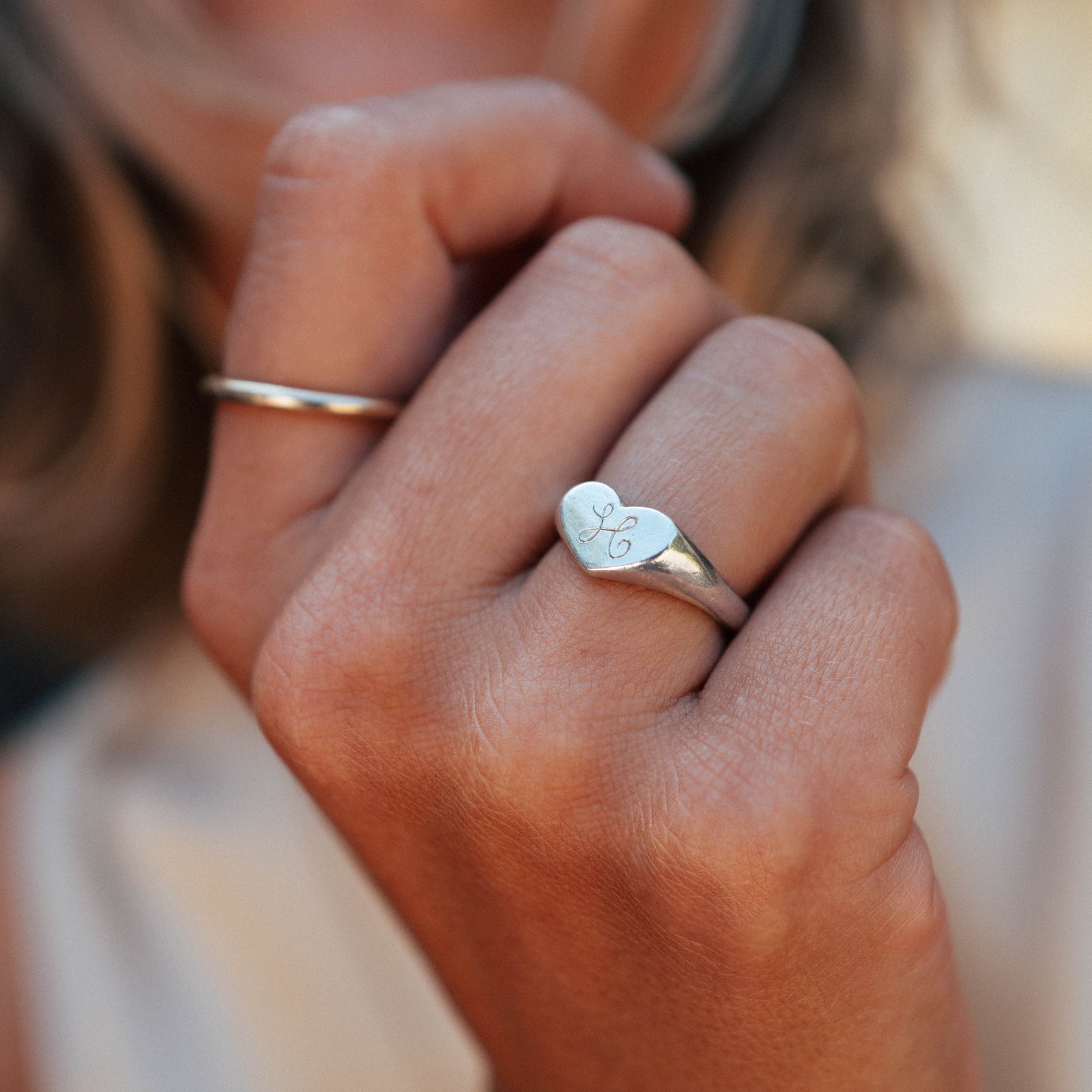 Silver Sweetheart Signet Ring