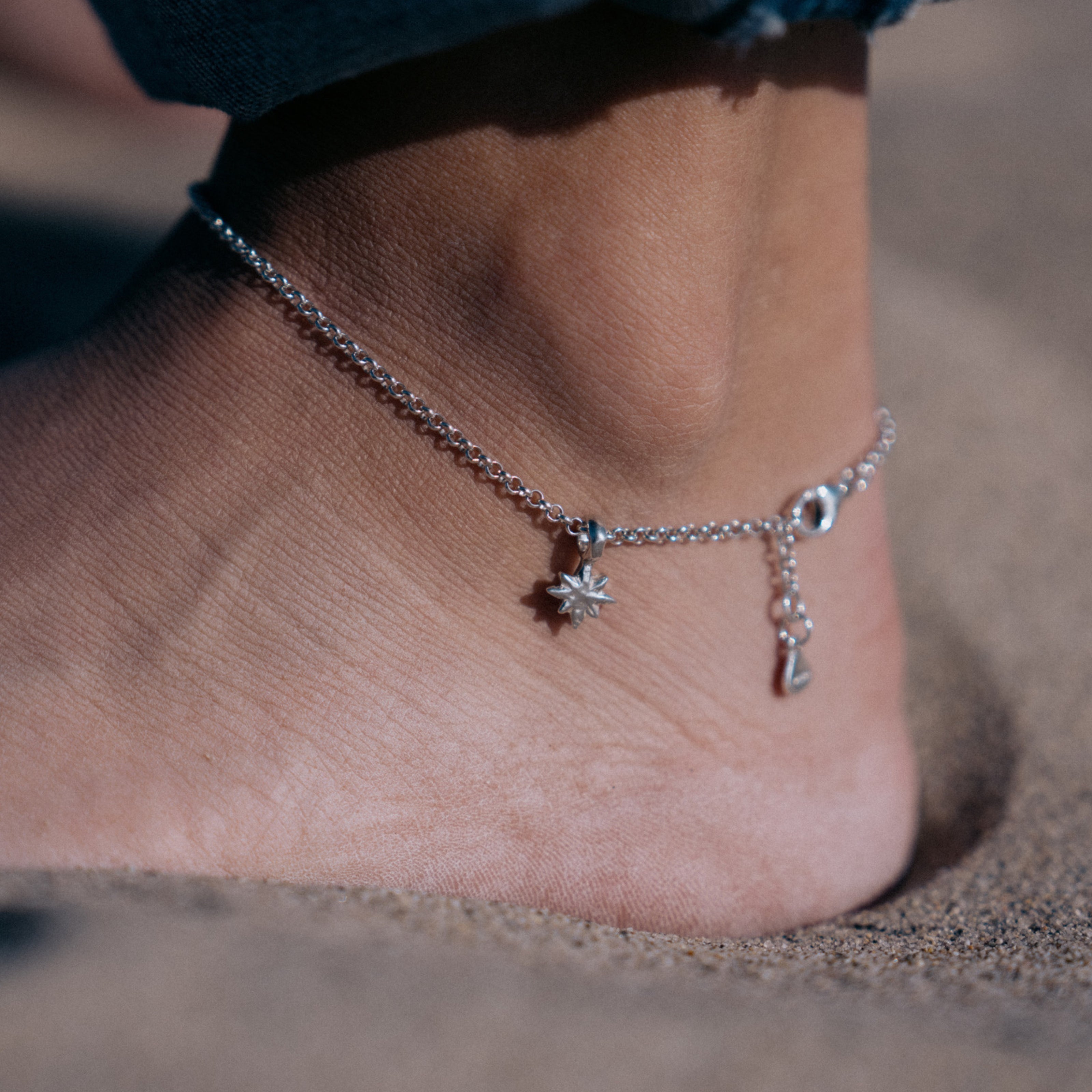 Silver Baby North Star Anklet