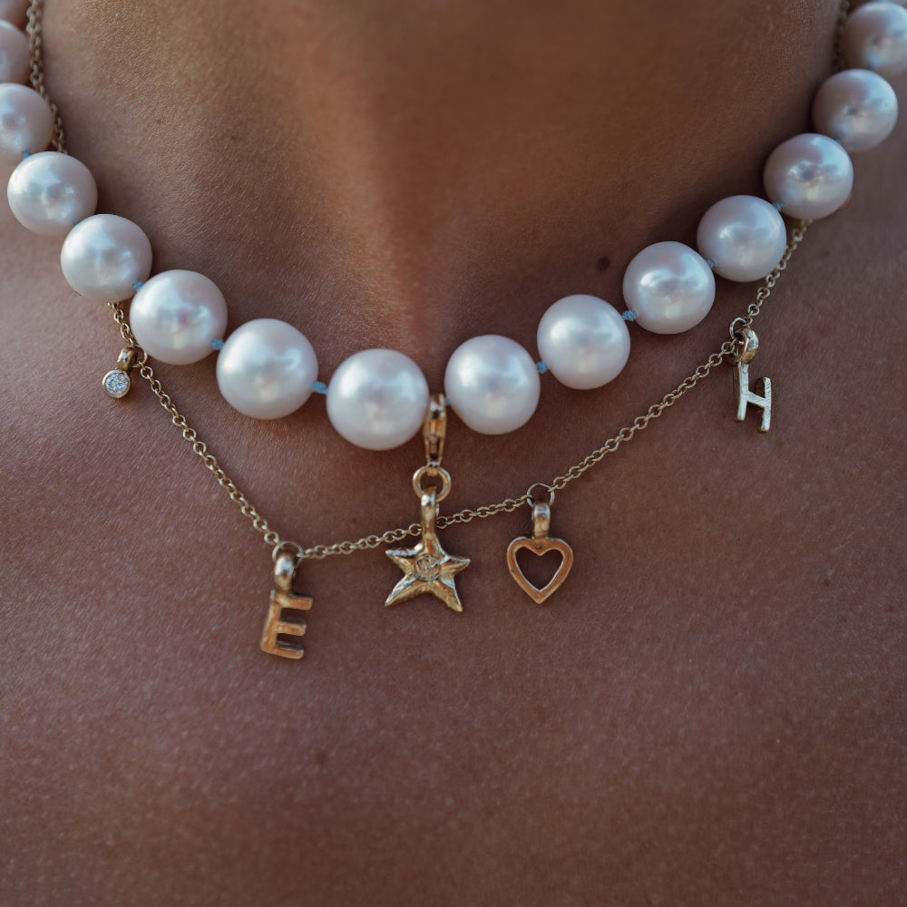 Gold Maxi White Holiday Pearl Necklace