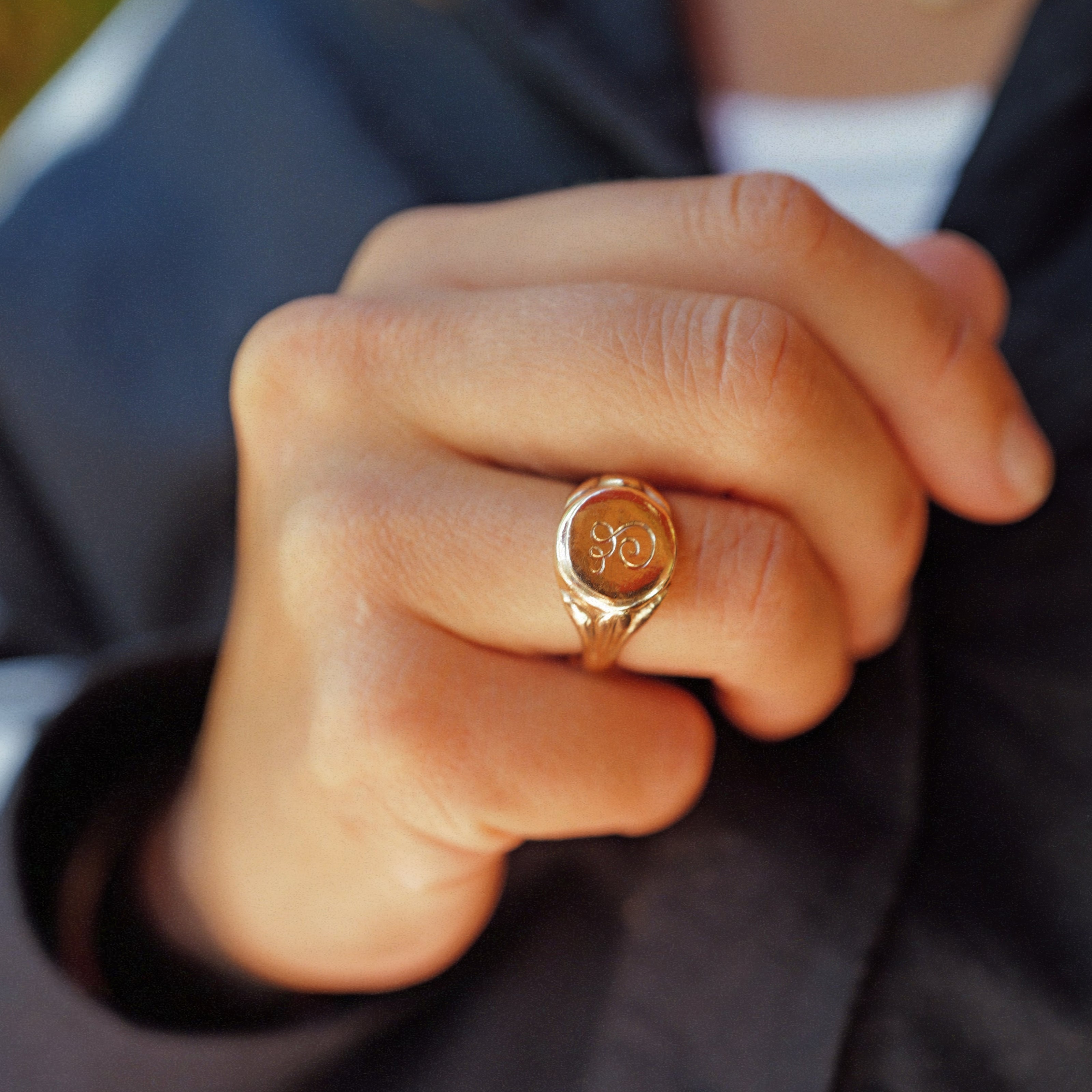 Gold Grandfather Signet Ring
