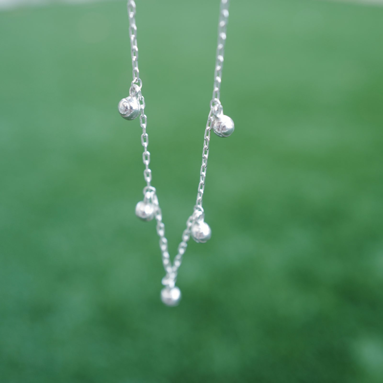 Silver Five DD Tennis Ball Necklace