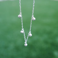 Silver Five DD Tennis Ball Necklace