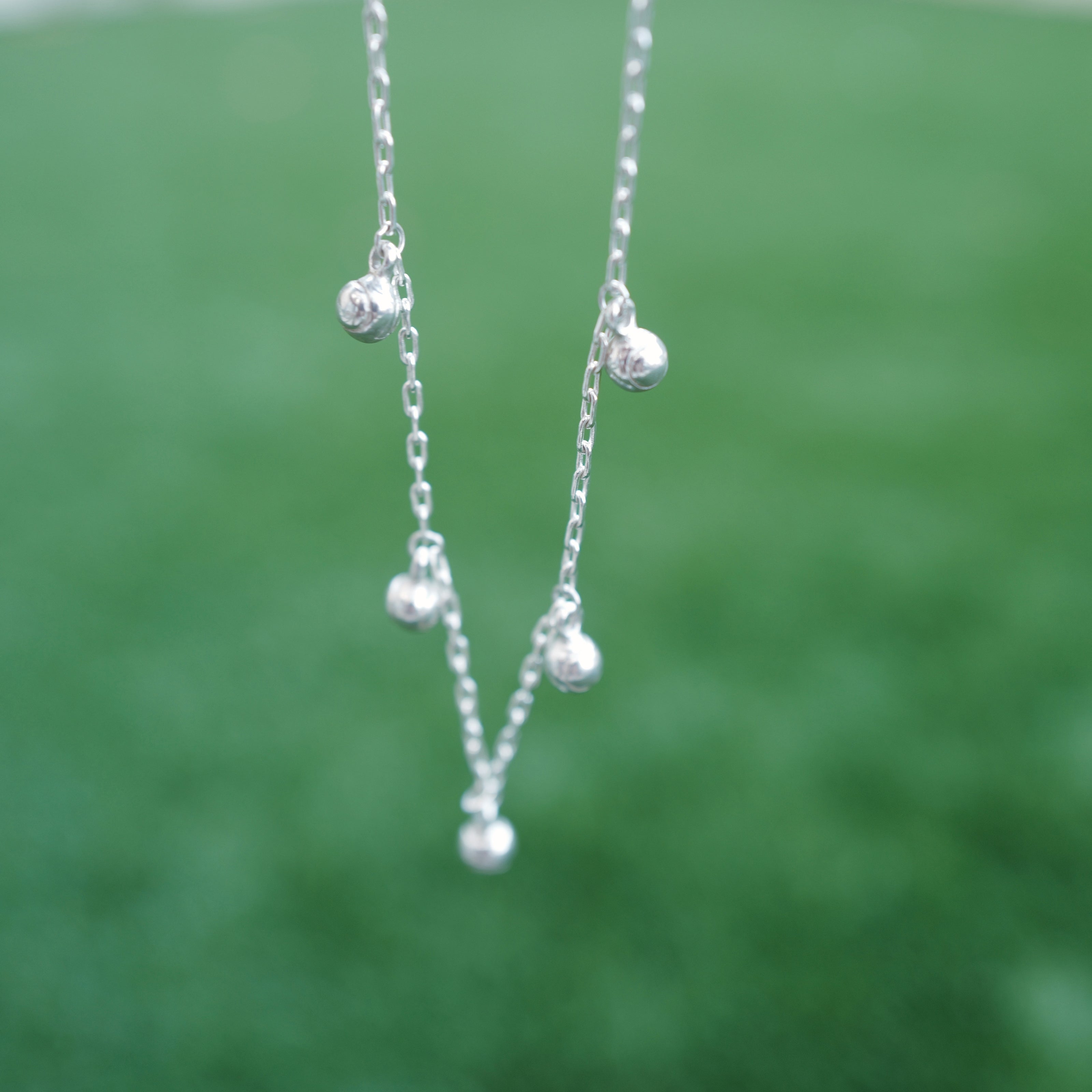 Silver Five DD Tennis Ball Necklace